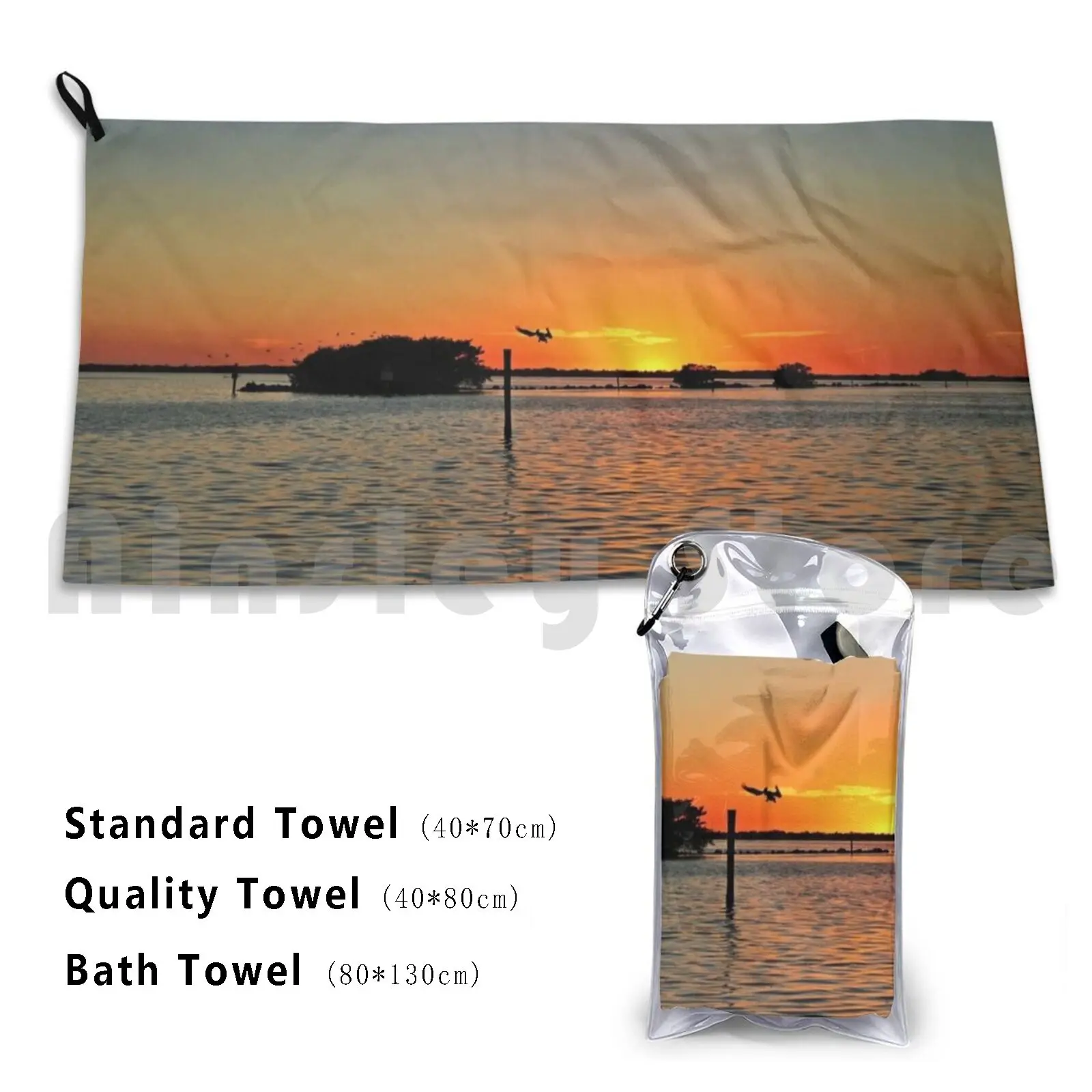 Beach Cushion Sunset Silhouette Pelican Reflection Water Landscape