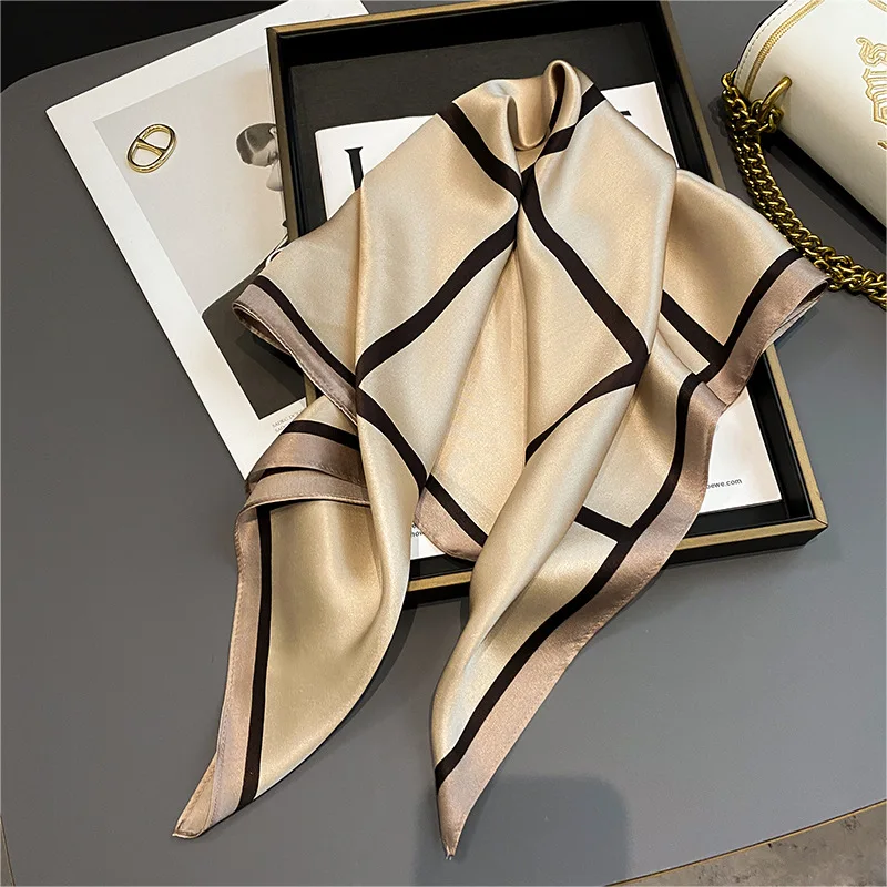 

Small Square Scarf Simple Color Matching Scarves Women Fashionable Versatile Professional Scarfs Girl Soft Smooth Decorative