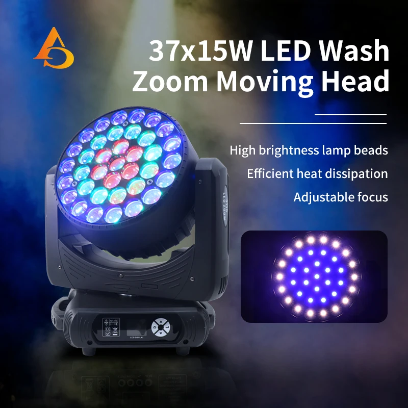 DMX 37x15W Wash ZOOM RGBW 4 в 1 освещение с подвижной головкой подходит для прожекторов
