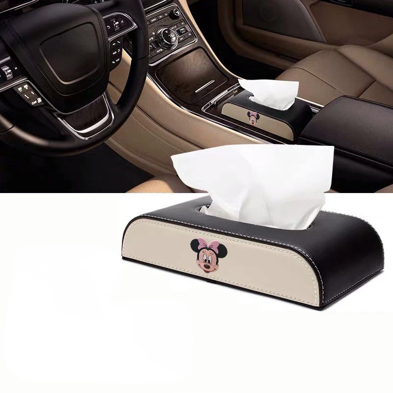 

Car Home Pink Tissue Box Cartoon Cute Mickey Minnie Paper Extraction Box Car Interior Ornaments Car Accessories car decor