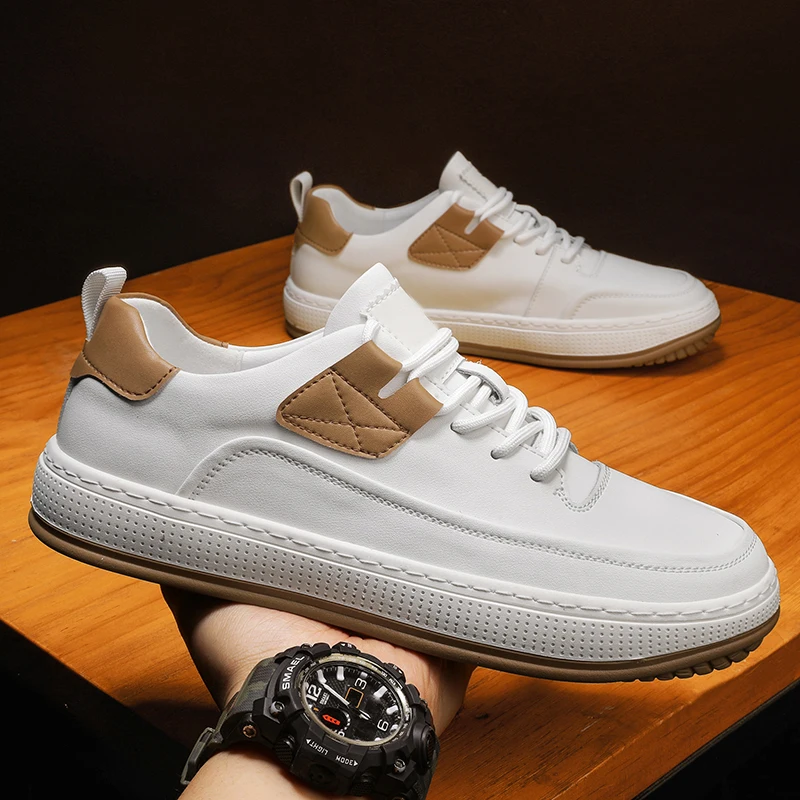 

High-quality Genuine Leather Shoes 2022 Autumn Men Casual Shoes Fashion Comfortable Male Sneakers Four Seasons Trend Board Shoe