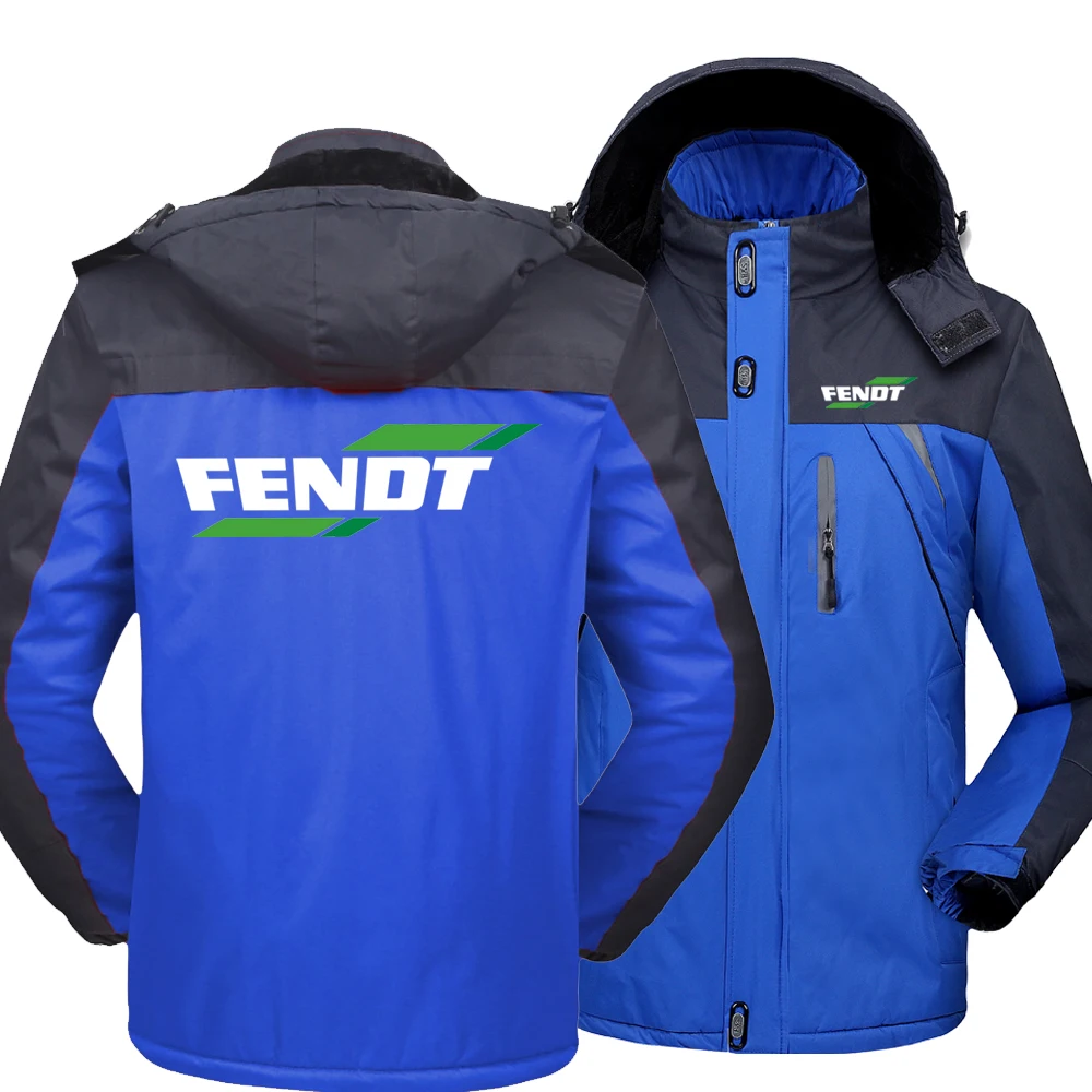 

New Winter Fashion Men's Fendt Logo Fleece Waterproof Jackets Thicken Hoodies Zipper Warm High Quality Outwear