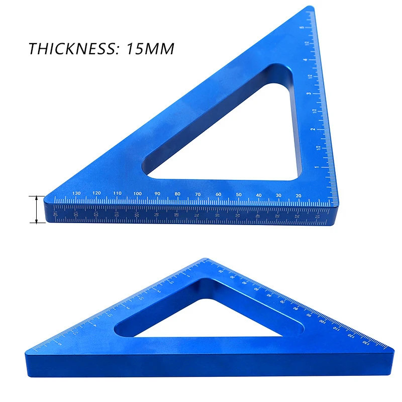 

Woodworking Triangle Ruler Aluminum Alloy 45 90 Degree Angle Ruler Carpentry Squares Measuring Gauging Tool DIY
