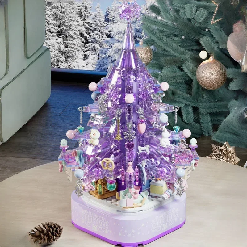 SEMBO BLOCK Рождественская елка Музыкальная шкатулка Строительные блоки Уличная