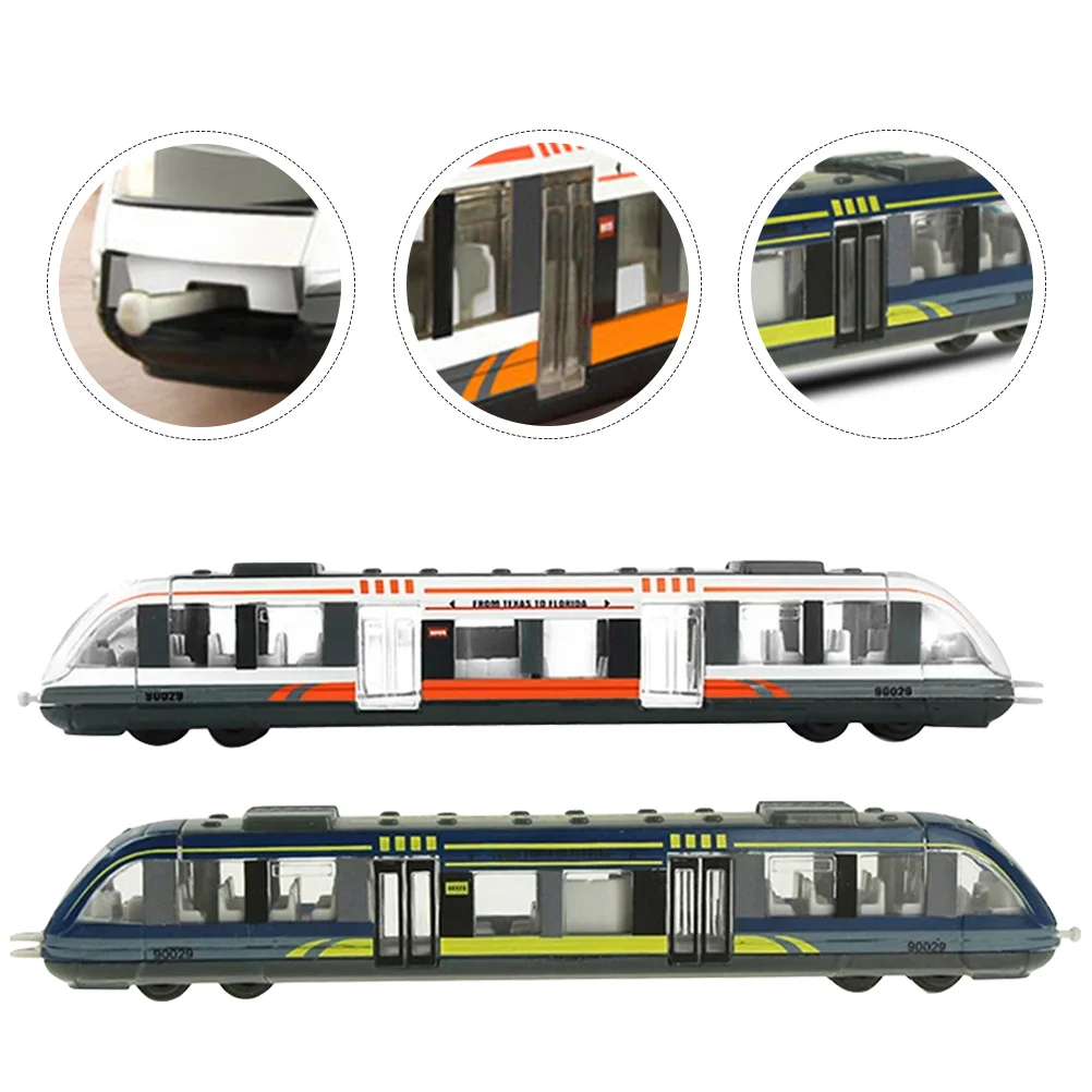 

2 Pcs Kids Toys Boy Toddler Electric Train Plaything Mini Alloy Children Playthings Lovely Simulation Boys