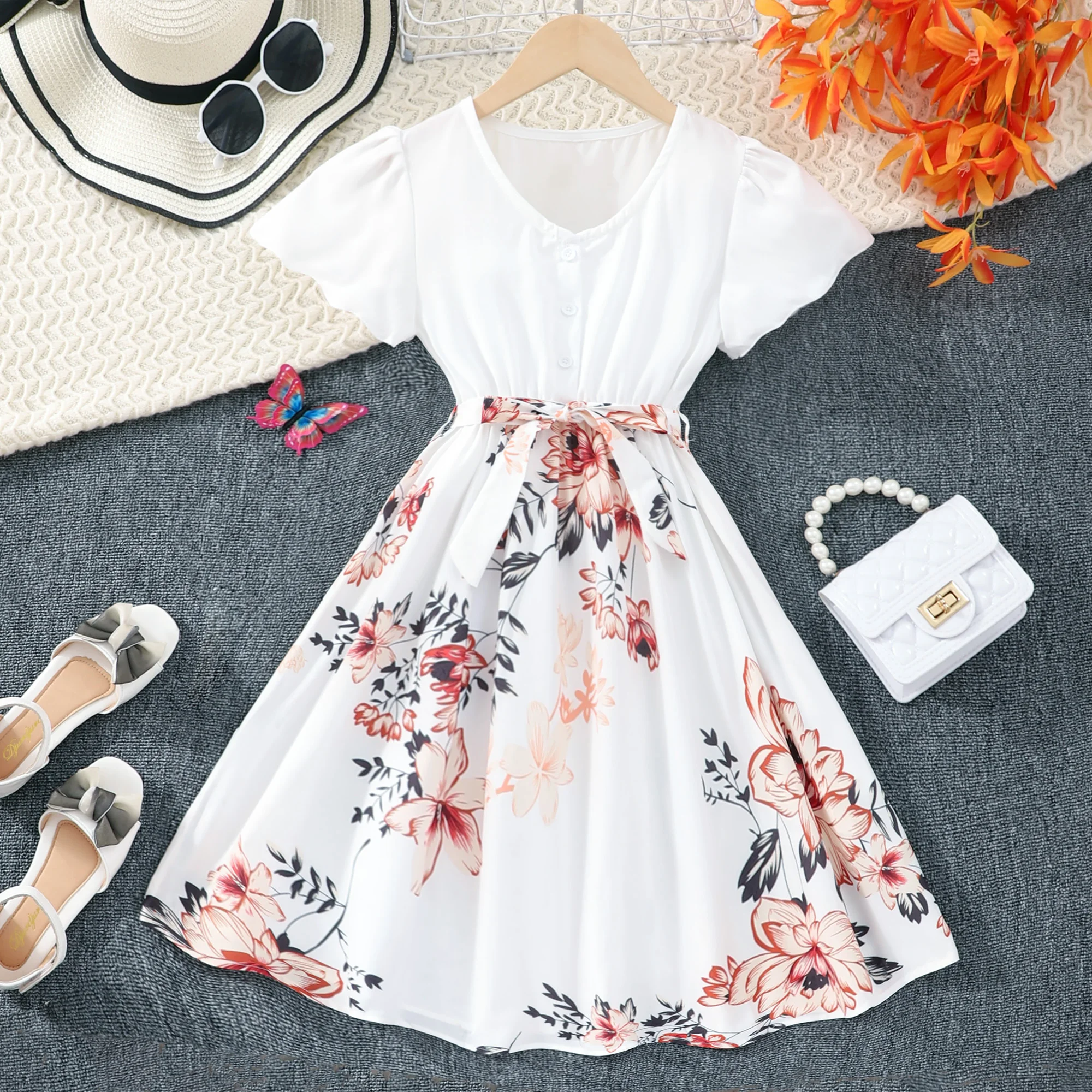 

7-14 years Girls Lace Bohemia Long Dresses Baby Kids Flower Wedding Princess Party Dress Vestidos Costume Children Clothing