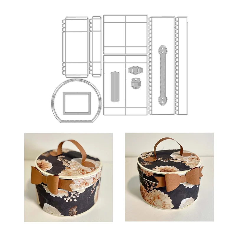 

Exquisite Birthday Portable Packing Box Bag Gift Pocket Metal Cutting Dies Set Scrapbooking Embossing Frame Card Craft no stamp