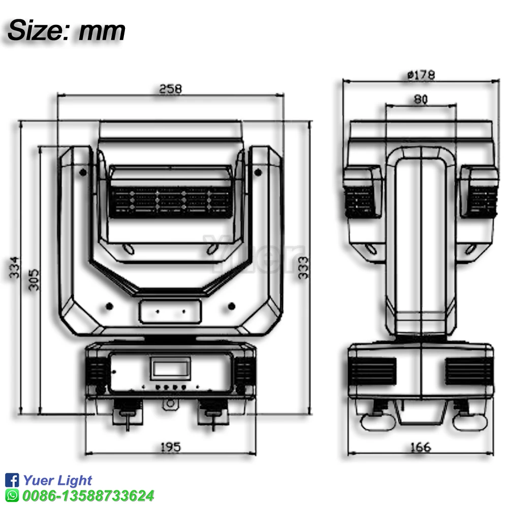 YUER LED 7x40 Вт RGBW Beam Wash Zoom Moving Head Light DMX 17 CH DJ Disco Party Church TV Studio Сценический эффект