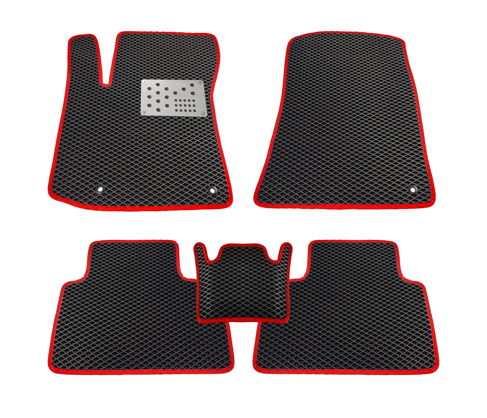 Автоковрики AutoTORO из ЭВА/EVA/ЕВА для Genesis G80 I (DH) 2017-2020 / разрез подпятник AL черный ромб