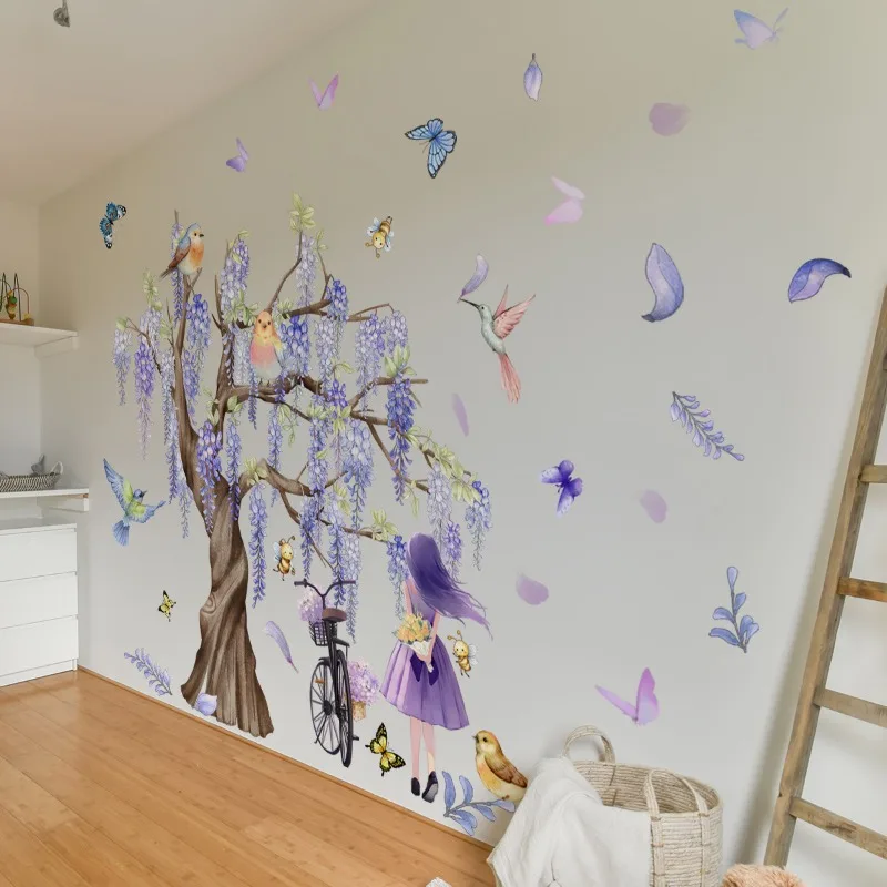 Фотофон для детской комнаты с цветочным рисунком