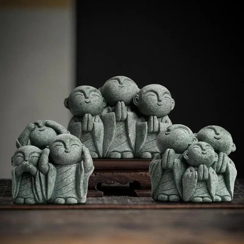 

Little Monk Relaxing Statues Little Religious Car Ornaments Decorative Sculpture Beautiful Monk Figurine Statues For Tabletop