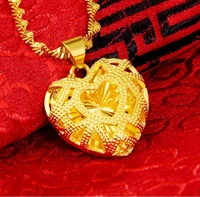 anglang fashion heart pendants goldr color pendant necklace jewelry for menwomen wholesale
