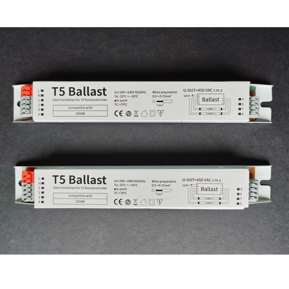 Высокомощная неоновая лампа T5 2x54 Вт 54 220-240 в 50/60 Гц флуоресцентная с мгновенным