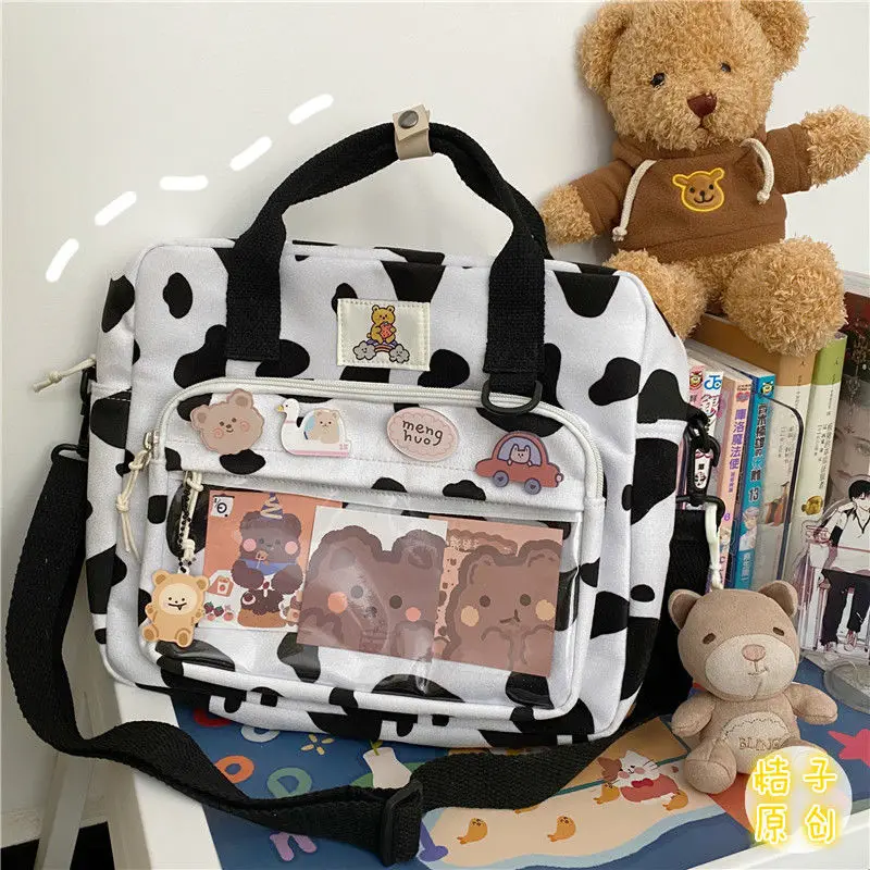 

Ins Japanese Harajuku Cute Cow Ancient Fashion Girl Crossbody Bag Korean Chic Retro Soft Girl Student Bag