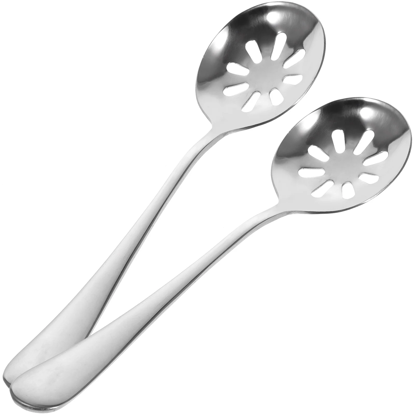 

2pcs Stainless Steel Serving Spoon Slotted Spoons Household Spoon Kitchen Utensil
