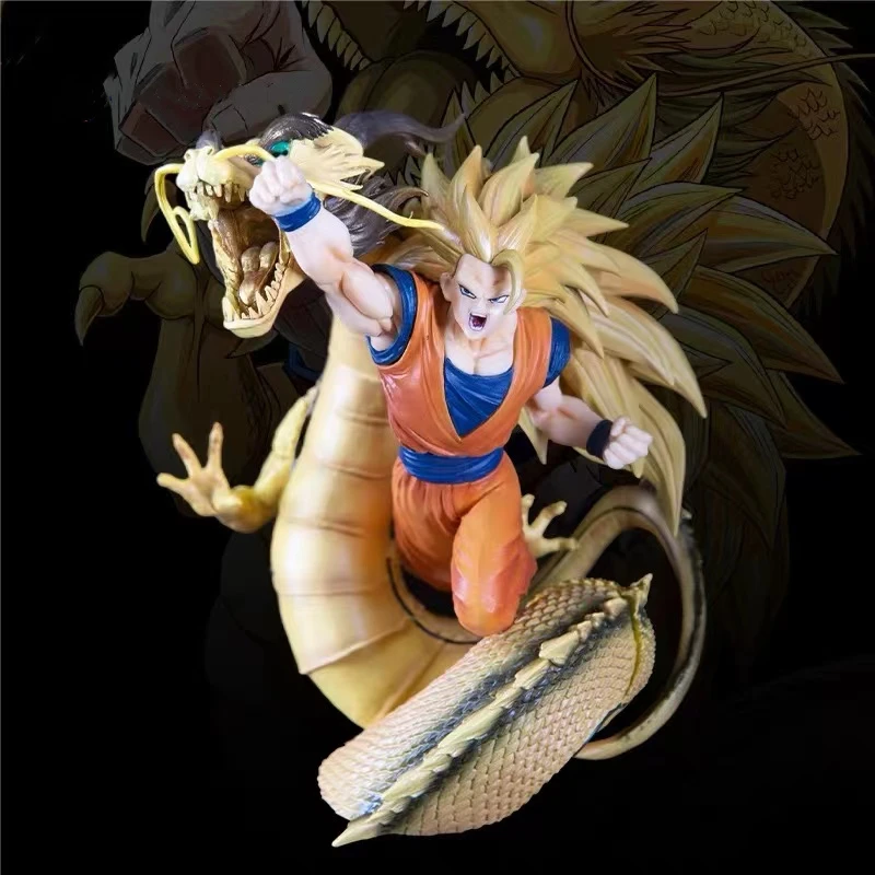 Dragon Ball Z Figure Dragon Fist Explosion Son Goku GK Super Saiyan 3 Anime Action Figure Decoration Collectible Toys Gifts