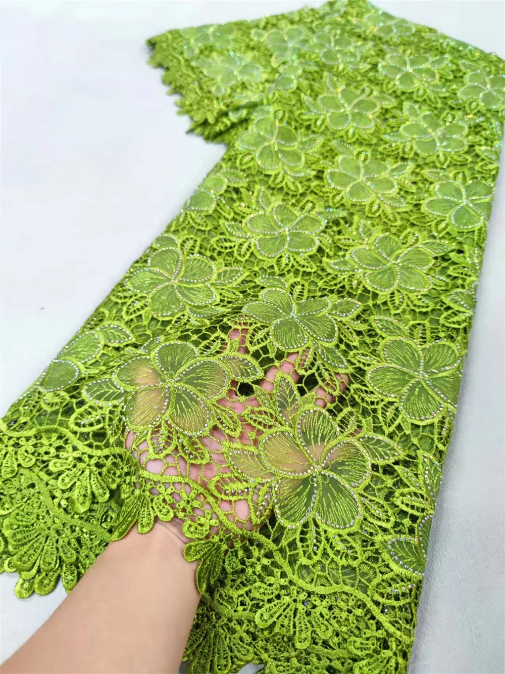 Роскошная красивая африканская фототкань кружевная ткань из гипюра 2024