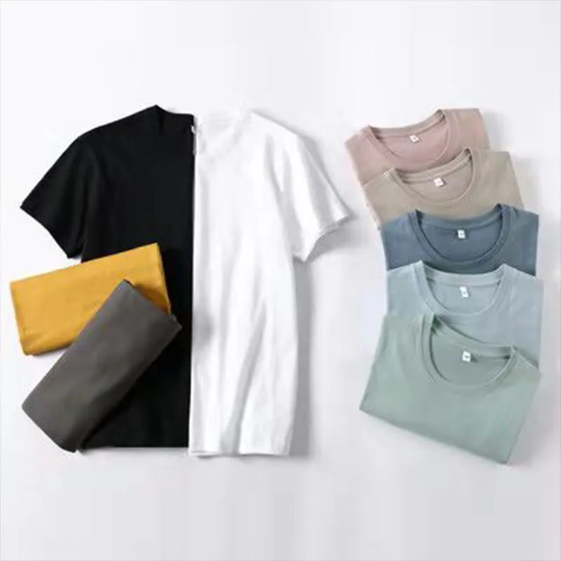 

Pure Color Combed Cotton Short-sleeved Men's Pure Cotton Short-sleeved T-shirt Blank T-shirt Is Newly Launched In 2023 Anime