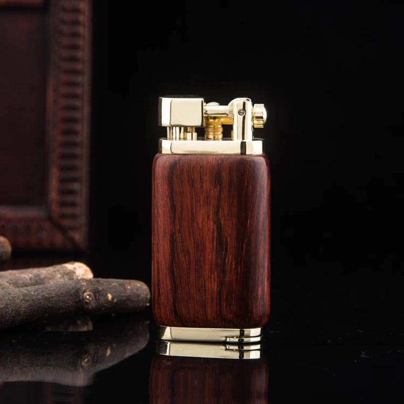 

Retro Oblique Flame Lighter Rhino Horn Red Sandalwood Pipe Lighter Tobacco Pipe Tamper Personality Metal Lighter Easy Ignite