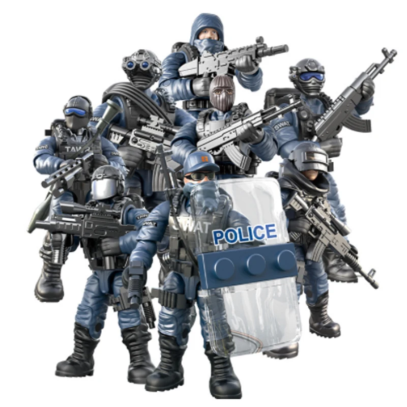 

XJ9902 Lightning Special Police Man Boy Weapon Assembly Model Domestic Third Party Man Boy Building Block 5.5CM