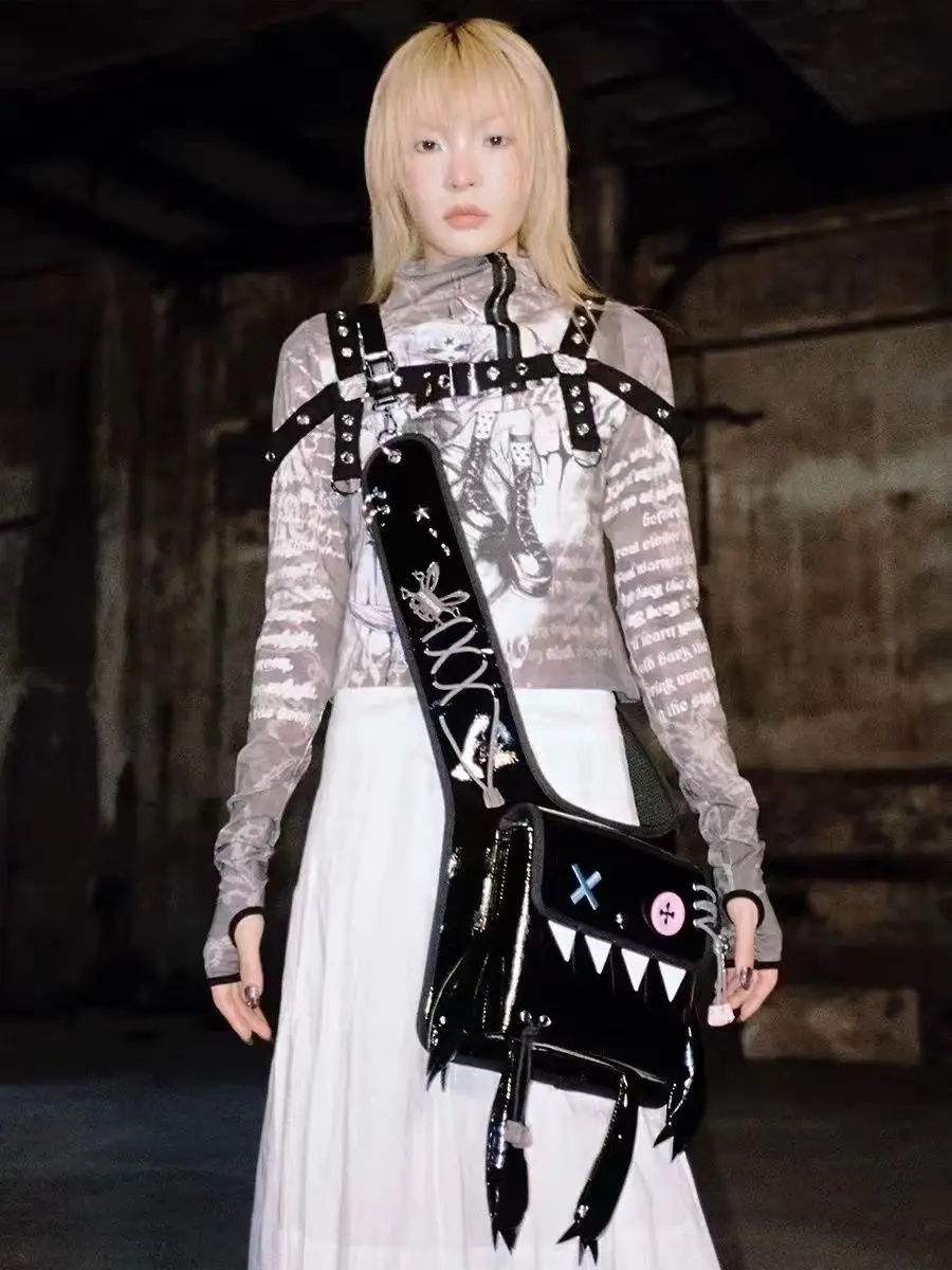 Милый крутой черный мини-рюкзак JIAERDI женский кожаный шикарный рюкзак в стиле