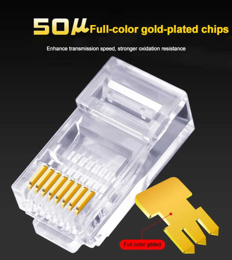 

100 Pieces 8P8C RJ45 Modular Plug Socket For Network CAT5 LAN Professional And High Quality RJ45 Modular Adapter Connectors