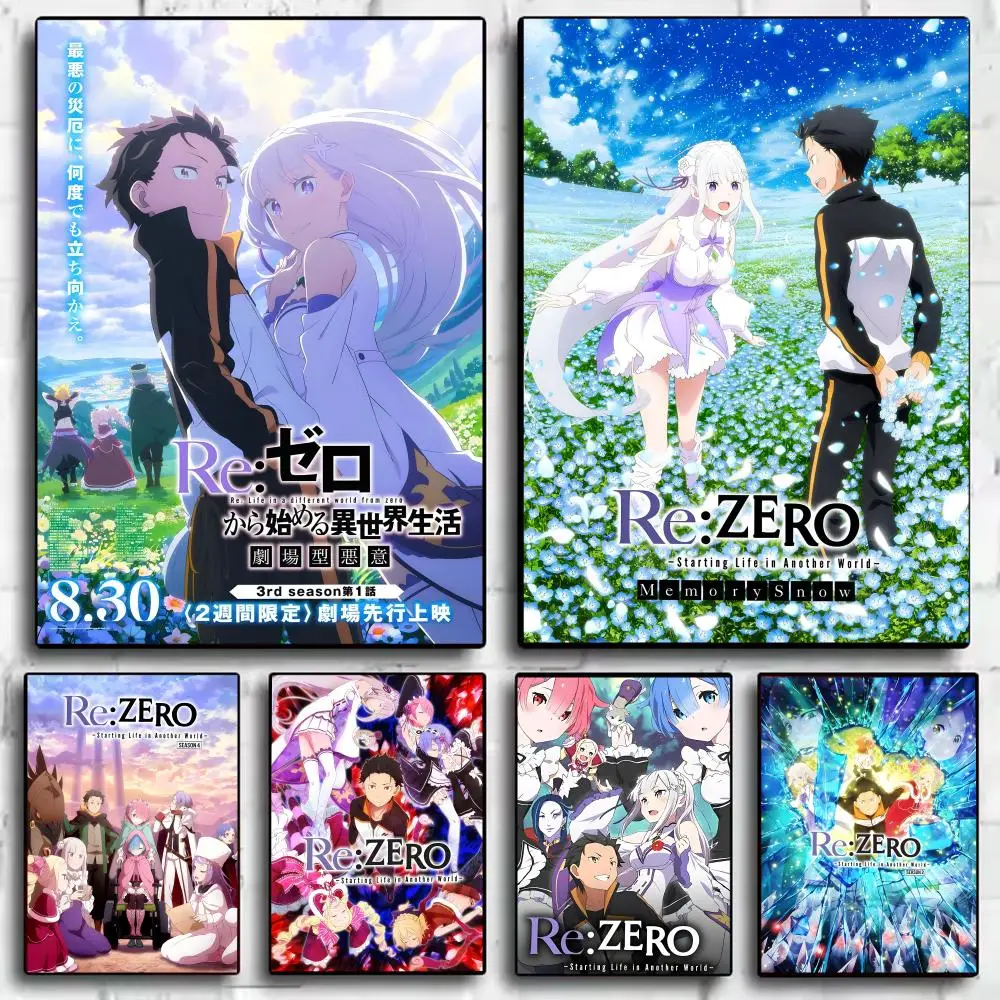 Фото Плакат аниме R-Re Zero, идеальная наклейка, самоклеящаяся, художественная, предназначенная для домашней столовой, офисных помещений №1