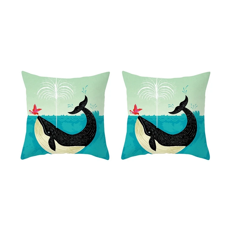 

Mediterranean Ocean Digital Print Peach Skin Pillow Cushion Cover Home Goods 26