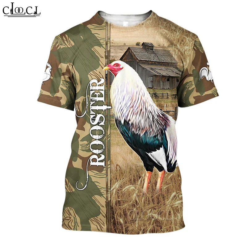 

HX Newest Unisex T-Shirt Men Streetwear Popular Animal Rooster 3D Print Harajuku Short Sleeve Casual Pullover Drop Shipping