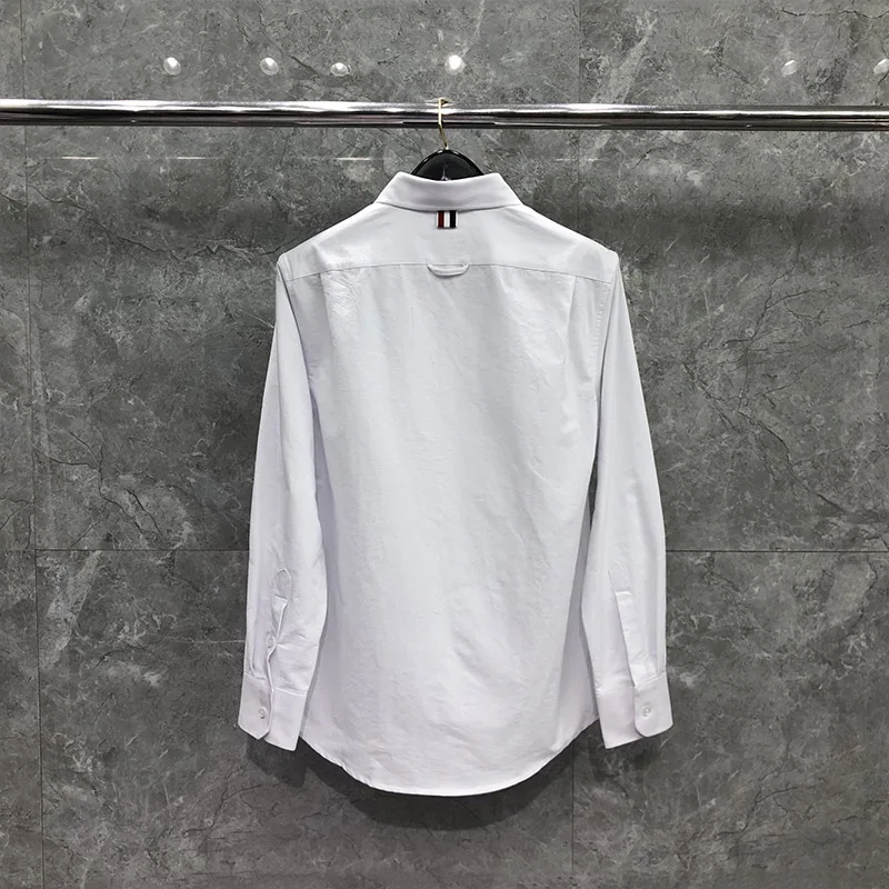 TB THOM Shirt Koi Embroidery Spring Autunm Fashion Brand Men's Shirt Oxford Cotton Shirt With Pocket Custom Wholesale TB Shirts