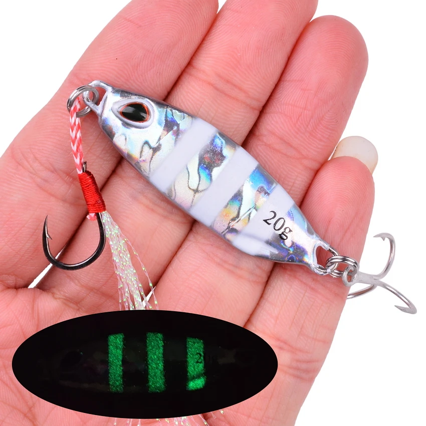 Aorace 1PC 10g-40g Metal Jig Lure Slow Jig Shore Casting Jigging Lure Trout Tuna Fish Spoon Sea Bass Hard Bait Fishing Lure