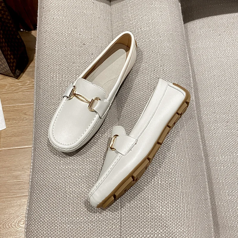 Ranbetty Women's Cow Leather Casual Penny Loafers Ladies Moccasins Soft Casual Walking Driving Comfort Slip-On Fashion Boat Shoe