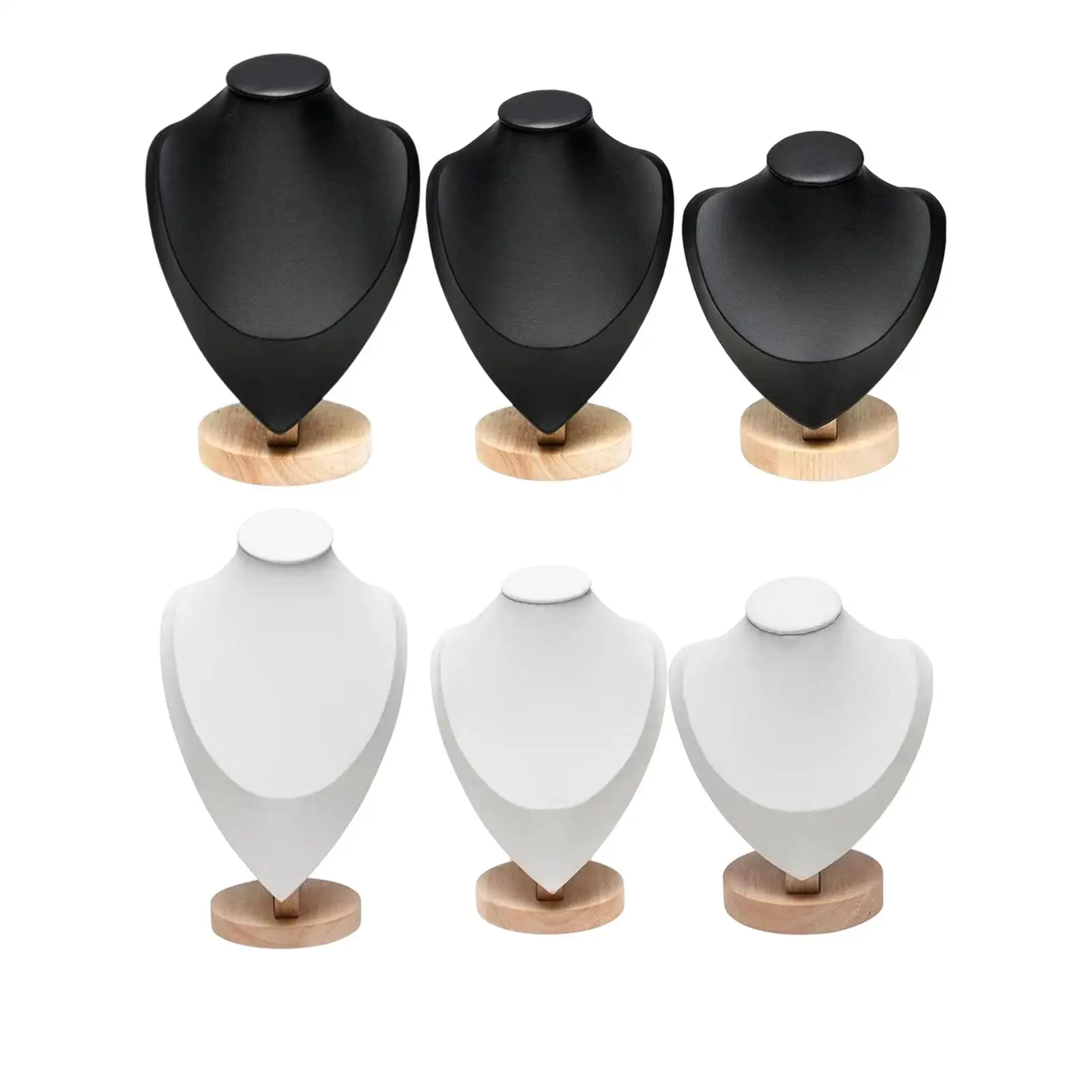 

PU Leather Necklace Display Bust Model Jewelry Holder for Salon