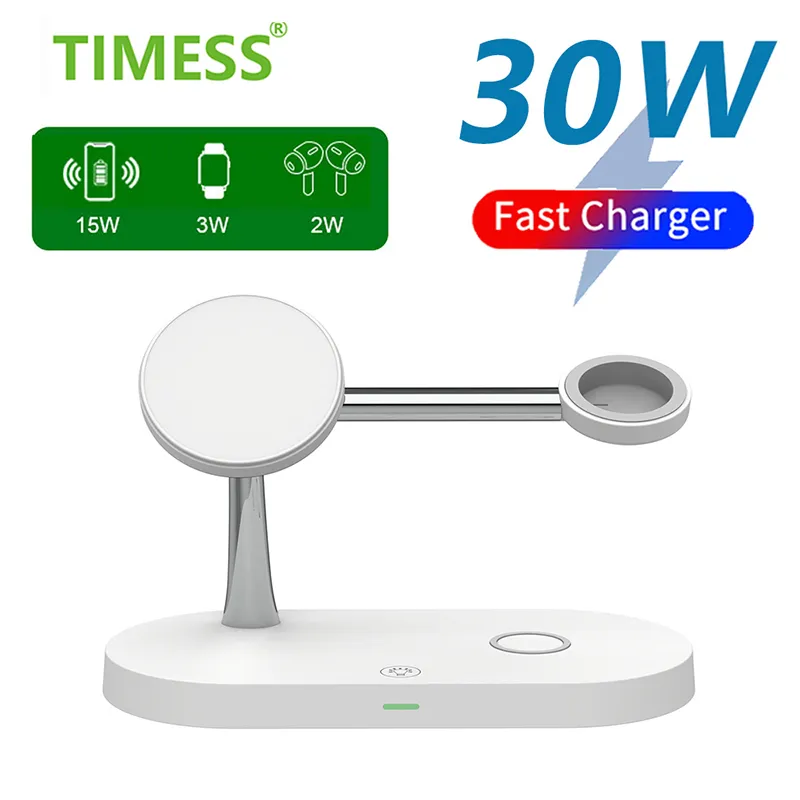 3 in 1 QI Wireless Charger For iPhone 14 13 12 Pro Max magsafe Charger Charging Station for Apple Watch 8 7 6 5 Airpods Pro 2 3