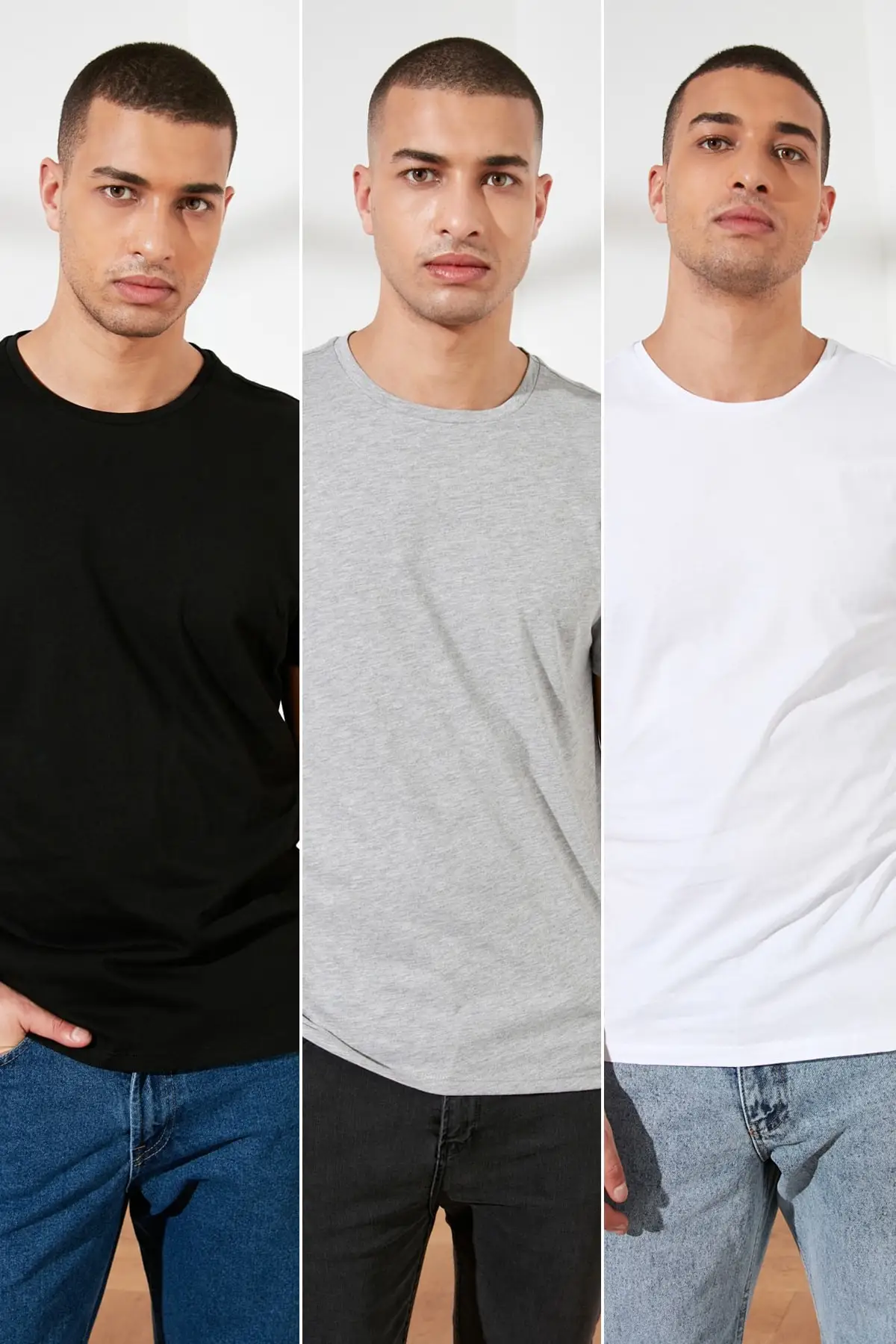 Мужская футболка с коротким рукавом Trendyol Suprem Basic TMNAW20TS0242|Мужские футболки| |