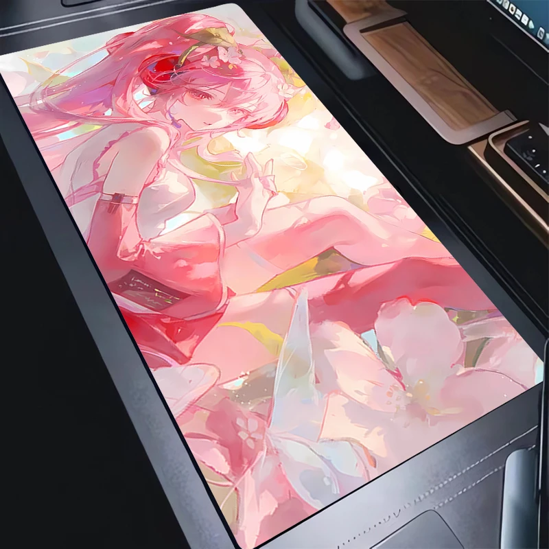 Фото Розовый коврик для мыши для ноутбука Cherry Blossom Sakura Kawaii настольный коврик для мыши аниме девушка H-hatsunes коврик для клавиатуры ПК игровой коврик для мыши M-miku №5