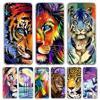 animal tiger lion wolf phone case for samsung galaxy a50 a70 a20 a30 a40 a20e a10 a10s a20s a02s a12 a22 a32 a52s a72 5g cover