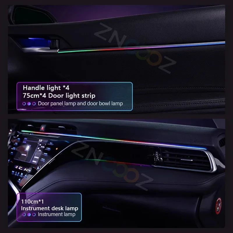 RGB 22 в 1 Автомобильный внутренний Акриловый автомобильный окружающий свет для
