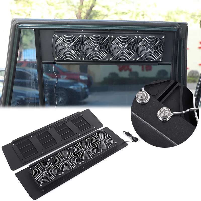 Фото Для Lexus GX, Toyota Prado LC120/150: шторки на задние вентиляционные окна с вентилятором, защита от насекомых, декоративные аксессуары для авто №1