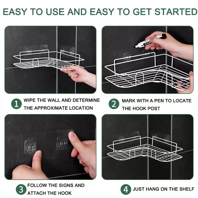 Полка для ванной комнаты держатель шампуня железные полки душа угловая