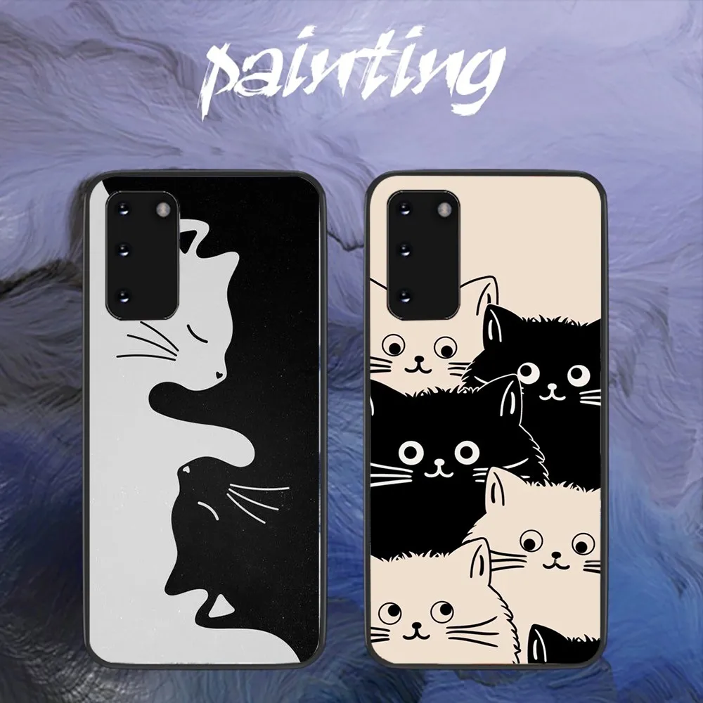 

Cartoon Cat Phone Case For Samsung S 9 10 20 21 22 23 30 23plus Lite Ultra FE S10lite Fundas
