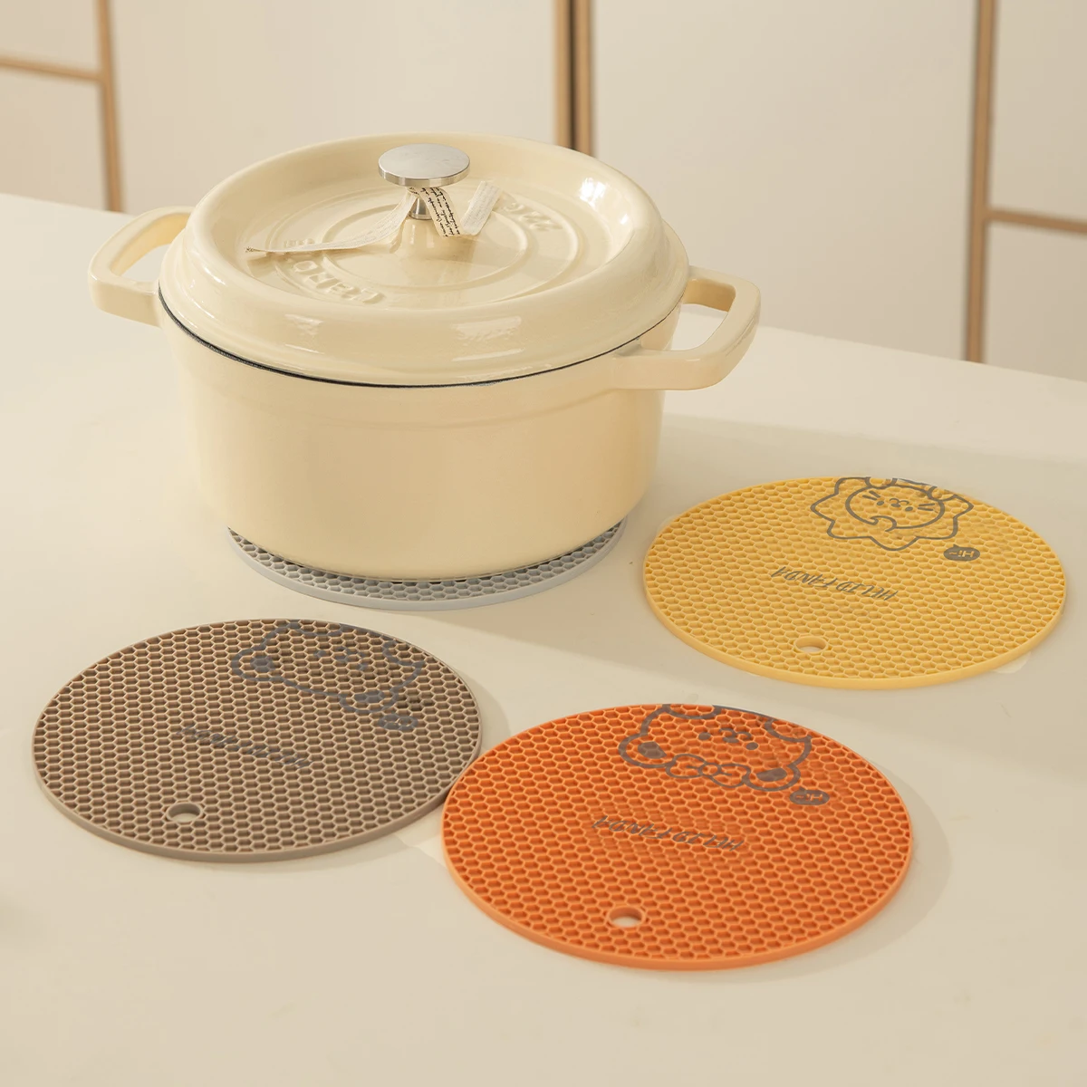 WORTHBUY Силиконовая Нескользящая Подставка Термостойкий Круглый Коврик Для