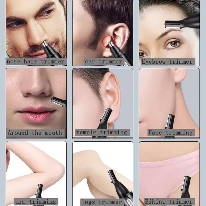 all in one rechargeable nose hair trimmer beard grooming for men facial eyebrow hair removal for nose ear neck sideburn enlarge