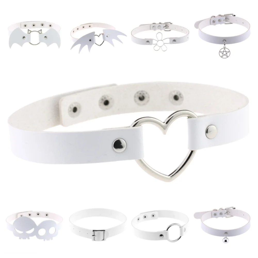 Женское кожаное ожерелье-чокер из нержавеющей стали