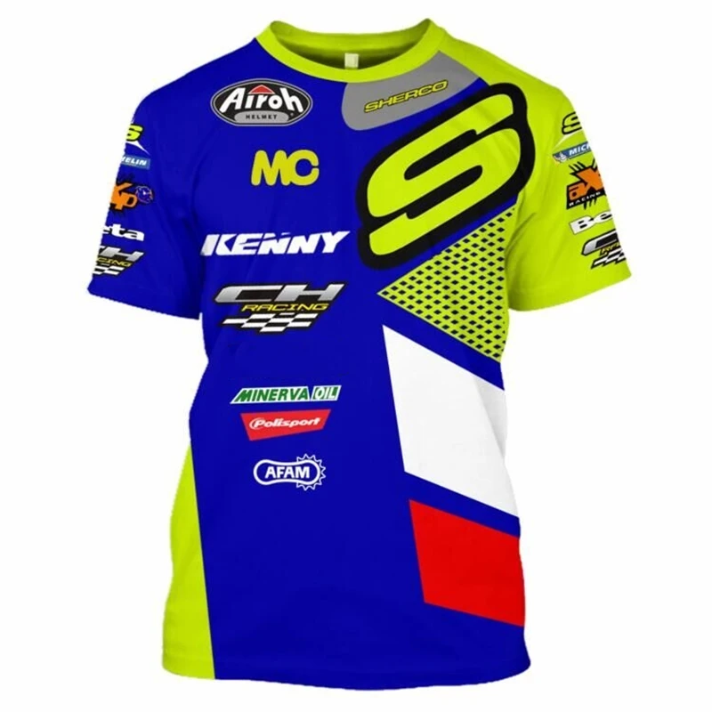 

Summer Men's Outdoor Kenny Mountain Racing Ride Down Short Sleeve Motorcycle Cross Country Extreme Sports Large T-shirt