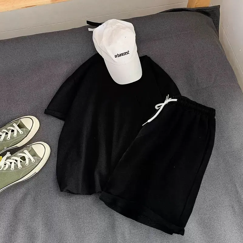 2023 Men's Shorts Sets 100% Cotton Printed Streetwear Harajuku Fashion Sportswears Female Clothing  Free Shiping