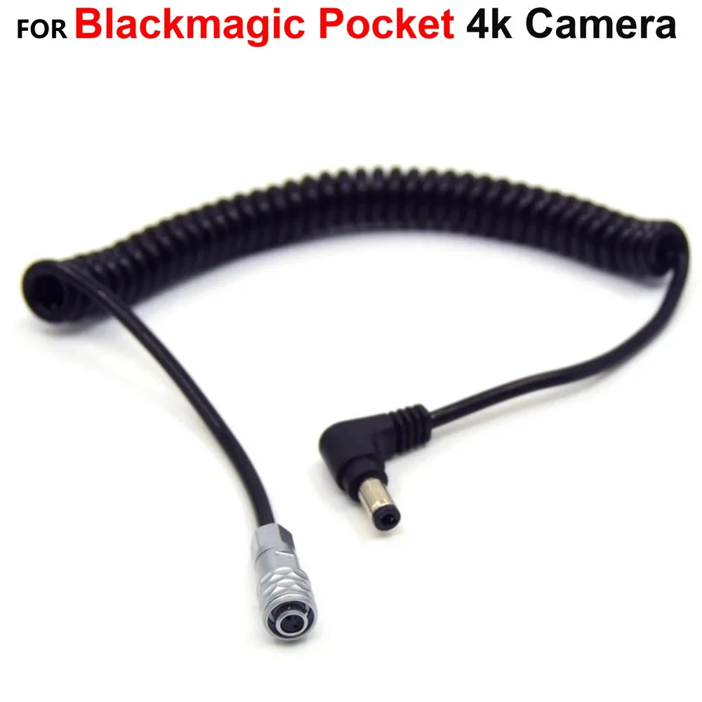 

1M DC 5.5x2.5mm To 4K 2Pin Spring Power Cable For Blackmagic Pocket 4k Camera Replacement Accessory
