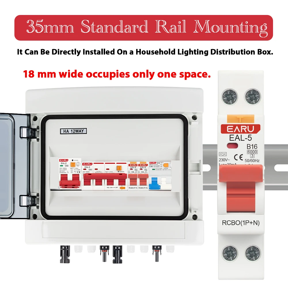 18 мм 1P + N AC 230 В Тип A 6A-40A B C Curve RCBO MCB Автоматический выключатель остаточного тока от короткого тока 30 мА Защита от утечки (art.: 3920d339d677d) - 3920d339d677d