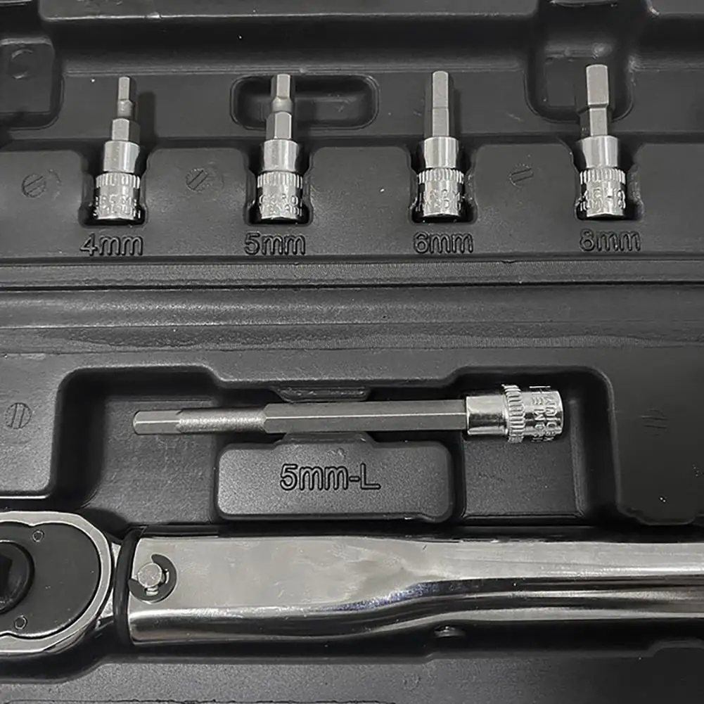 

11pcs 1/4" Preset Torque Wrench Set With Bits Extension Rod Adjustable Quick Release Ratchet Wrench Repair Tool