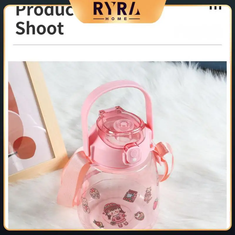 

Plastic Sturdy Super Large Space Cup Good-looking Super Large Capacity Water Cup Multi Scene Use Space Cup Straw Bottle 1pc